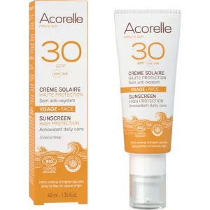 Acorelle - Crème solaire visage SPF30 Bio